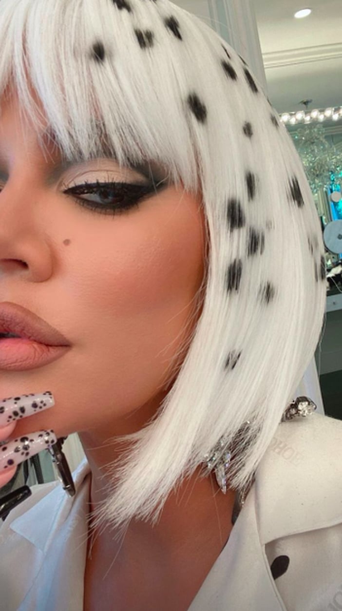 Khloé Kardashian's Cruella de Vil Halloween Nail Art PS Beauty