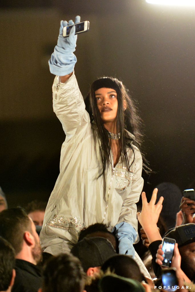 Rihanna was mobbed by fans as she filmed a music video in Paris on Thursday.