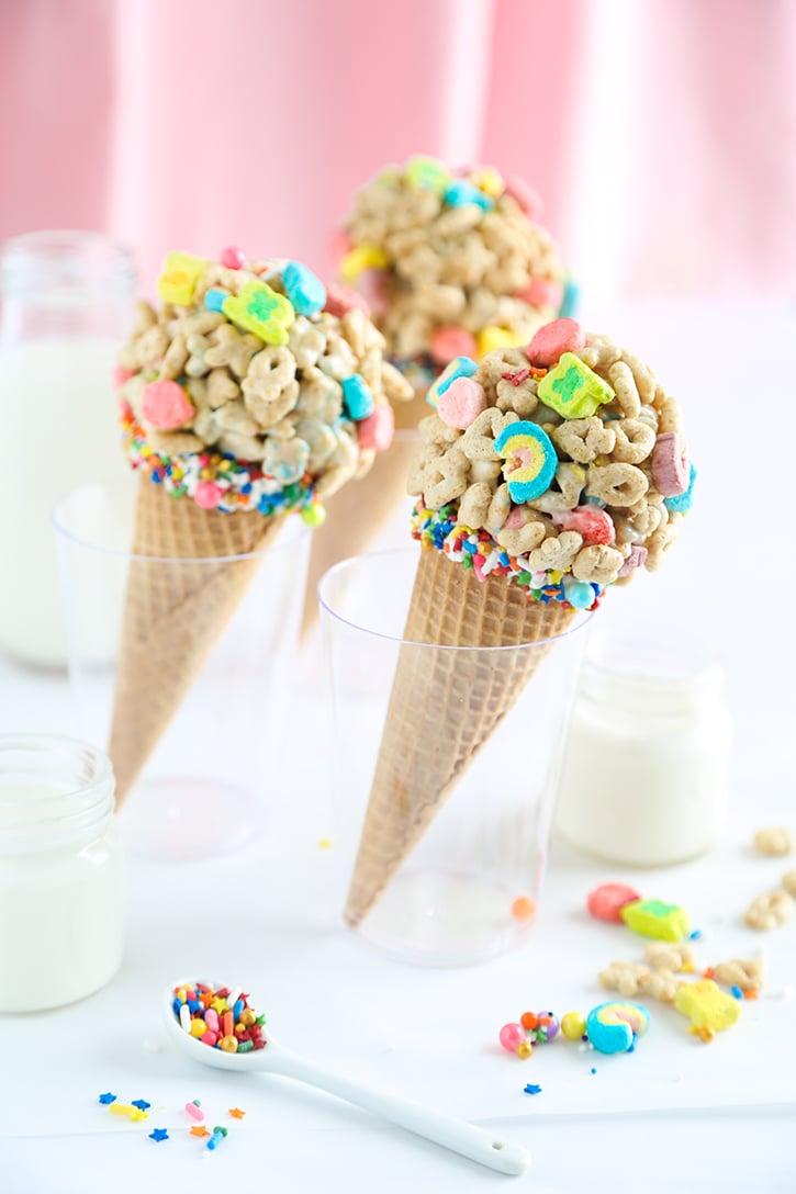 Lucky Charms Marshmallow Treat Cones