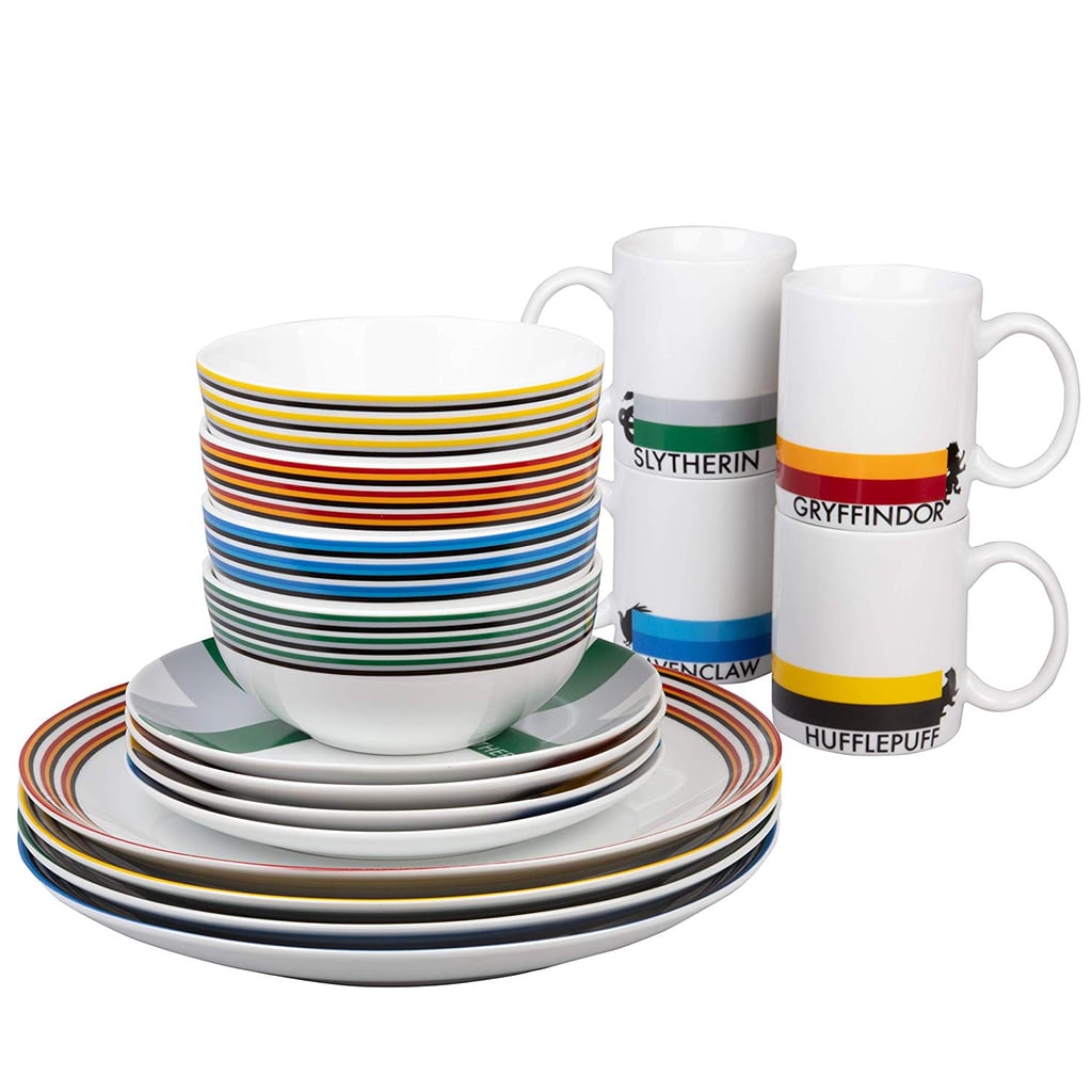 Harry Potter Hogwarts House Porcelain 16-Piece Dinnerware Set