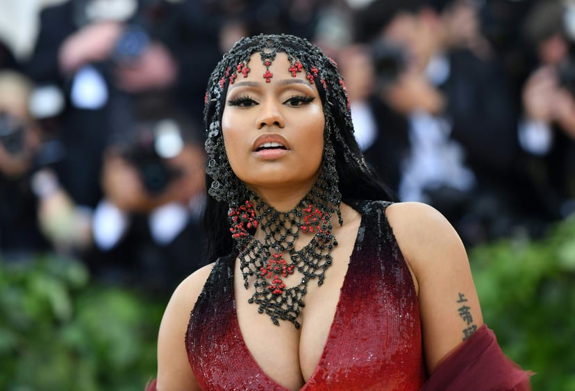 Rapper Nicki Minaj arrives for the 2018 Met Gala on May 7, 2018, at the Metropolitan Museum of Art in New York. (Photo by Angela WEISS / AFP)        (Photo credit should read ANGELA WEISS/AFP via Getty Images)
