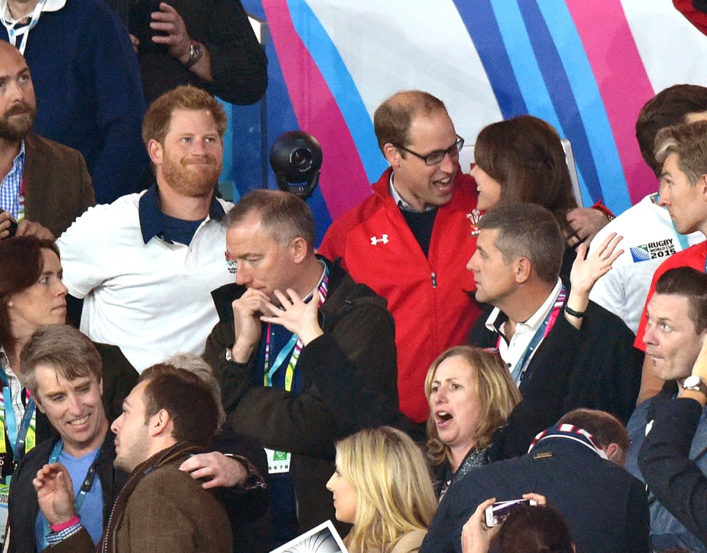 Prince Harry and Prince William at the Rugby World Cup 2015