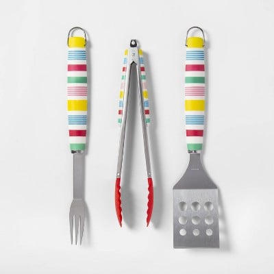 3pc Variegated Stripe Grill Set