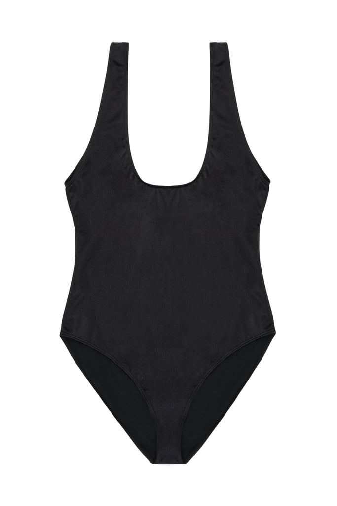 Hunter McGrady Plus Size/Curve Black High Leg Low Cut Swimsuit