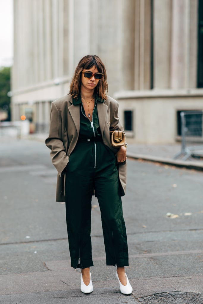 Update your look when you swap trousers for a jumpsuit, and top it all off with a cool blazer and fresh pumps.