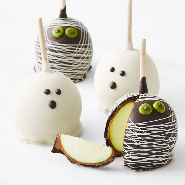 Halloween Mummies and Ghosts Caramel Apples