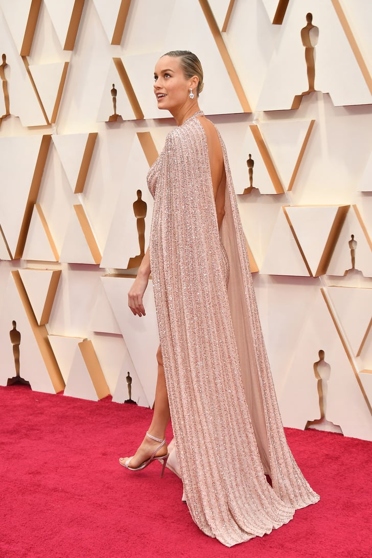 Brie Larson's Celine Cape Dress Oscars 2020 | Photos | POPSUGAR Fashion
