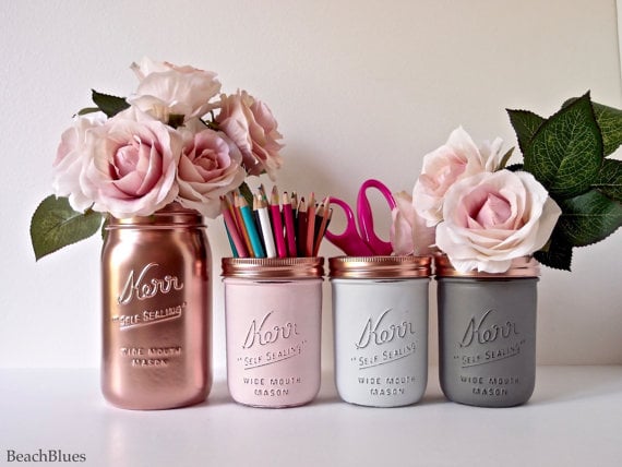 turquoise mason jars