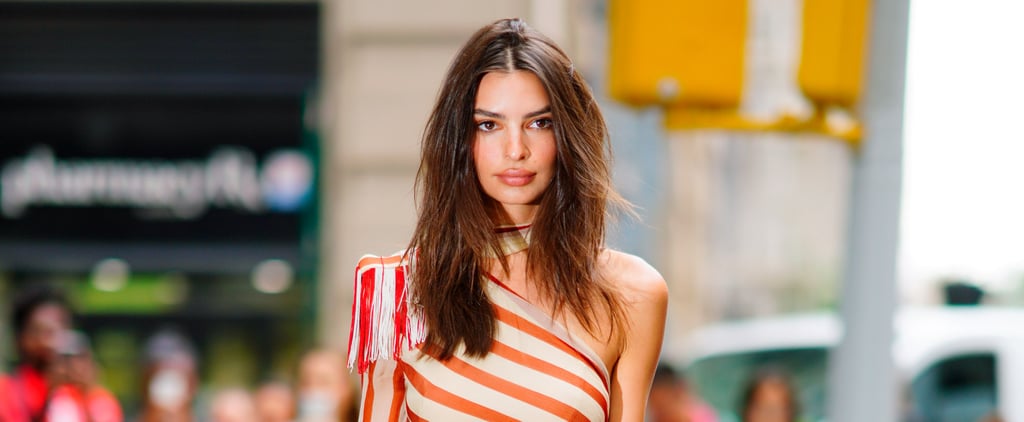 Emily Ratajkowski in Monse Striped Dress Pictures June 2019