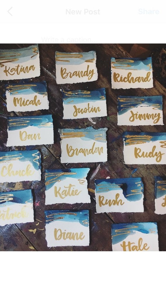 Watercolour Seating Chart Place Cards