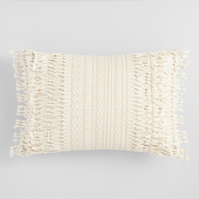 fringe lumbar pillow