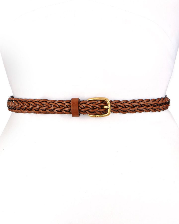 Gucci Square Buckle Skinny Braided Belt ($360)
