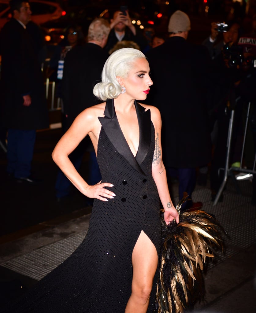 Lady Gaga's Black Tuxedo Dress January 2019