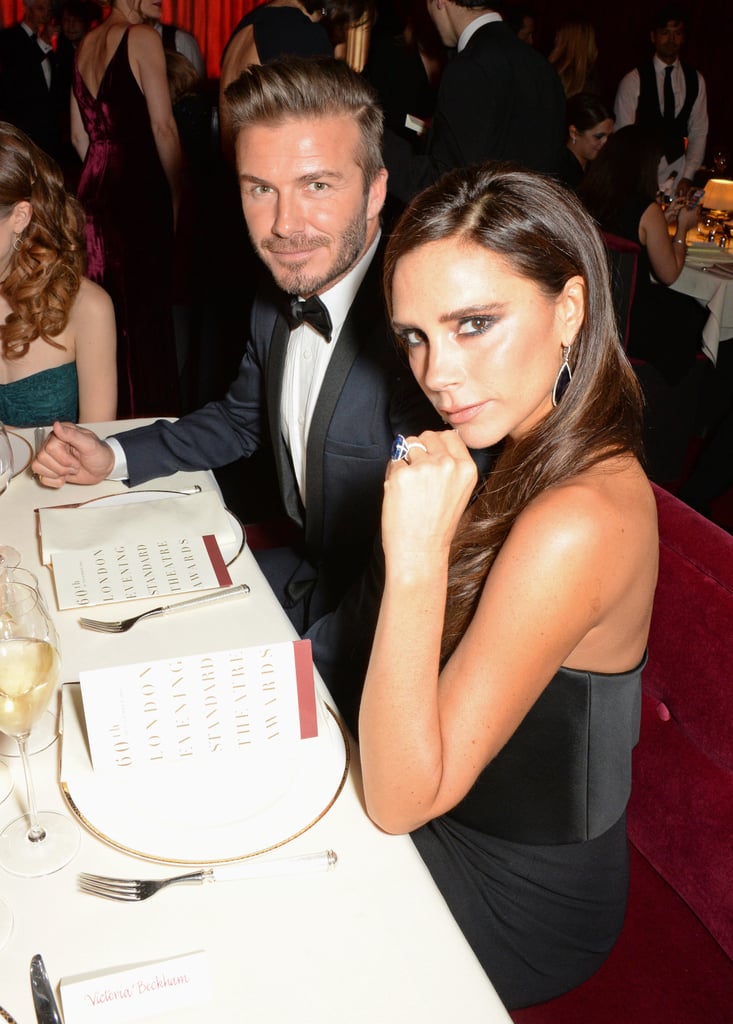 David and Victoria Beckham at Theatre Awards in London