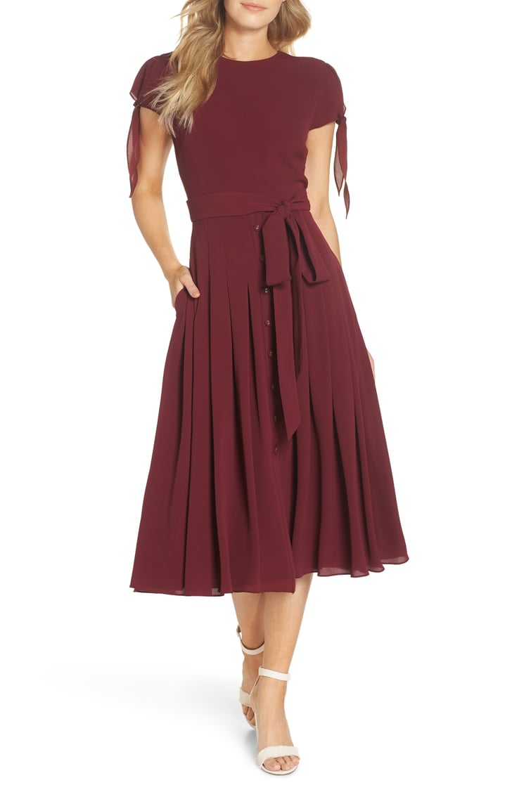 Gal Meets Glam Collection Bette Pleated Midi Dress 