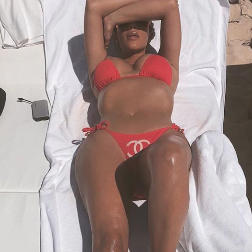 Kim Kardashian Red Chanel Bikini