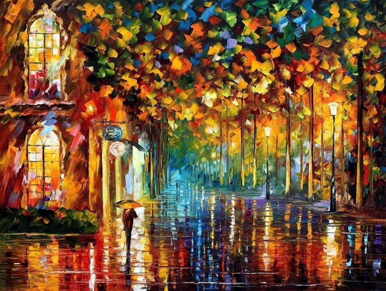 Late Stroll, Miami Painting On Canvas By Leonid Afremov Studio