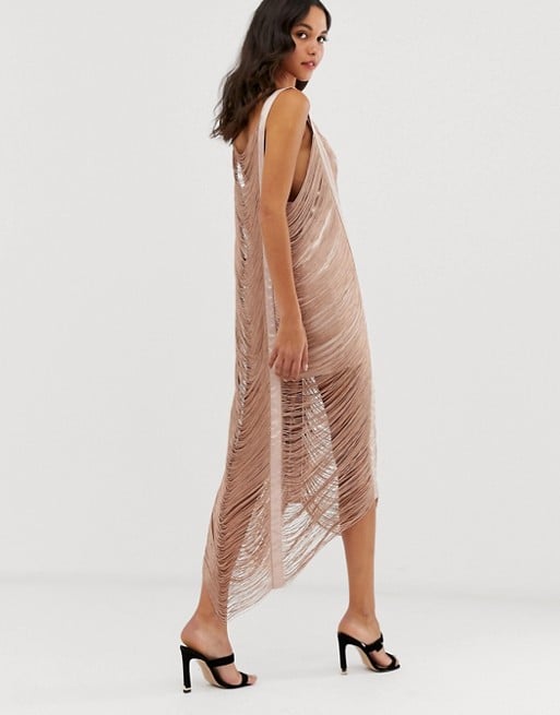 ASOS DESIGN maxi dress in all over fringe