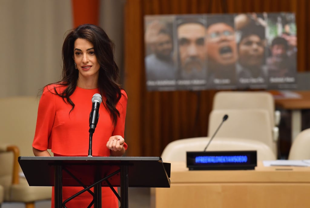 Amal Clooney Red Dress September 2018