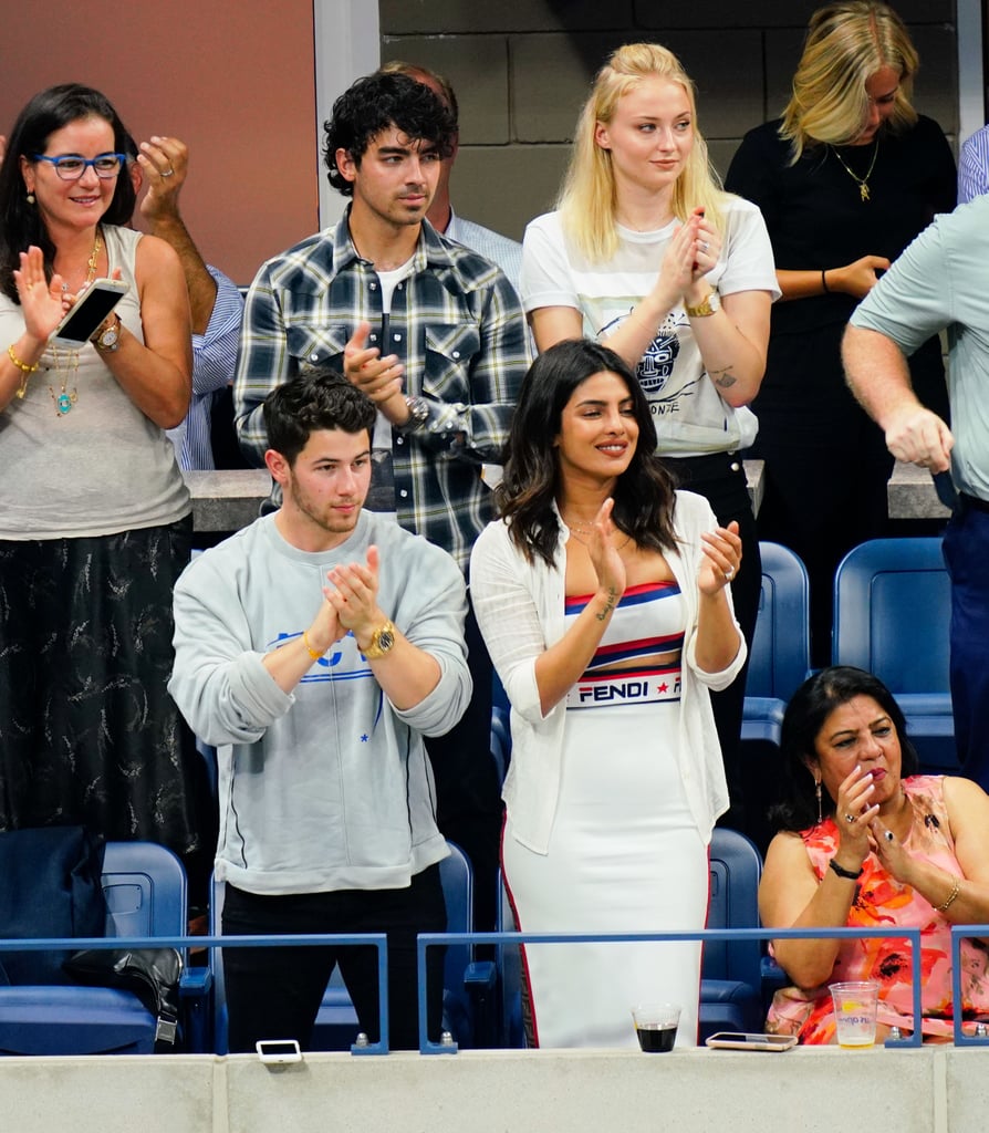 Priyanka Chopra White Dress With Nick Jonas at US Open