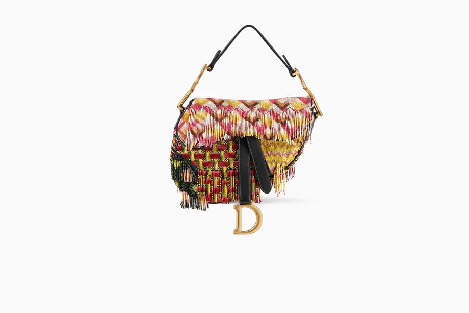 Dior Mini Saddle Bag in Embroidered Canvas