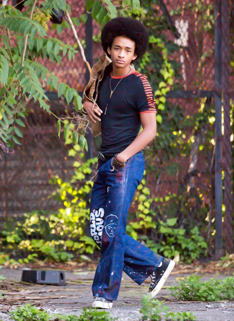 Jaden Smith With an Afro on the Set of "The Get Down" in 2015