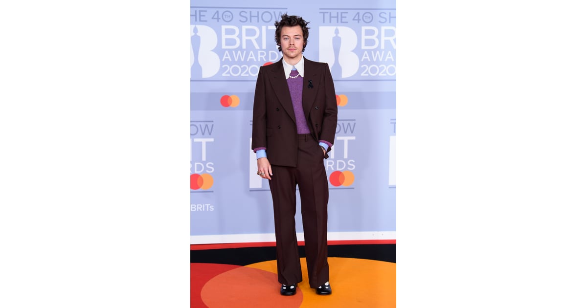 Harry Styles on the 2020 BRIT Awards Red Carpet | The Best Outfits From the BRIT Awards 2020 Red ...