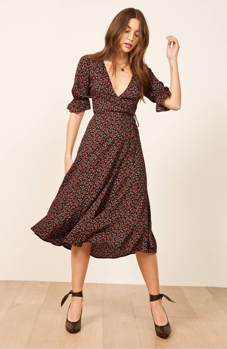 Reformation Judith Midi Wrap Dress | 100 A-Line Dresses That Flatter Many Women — They're Good | POPSUGAR Fashion