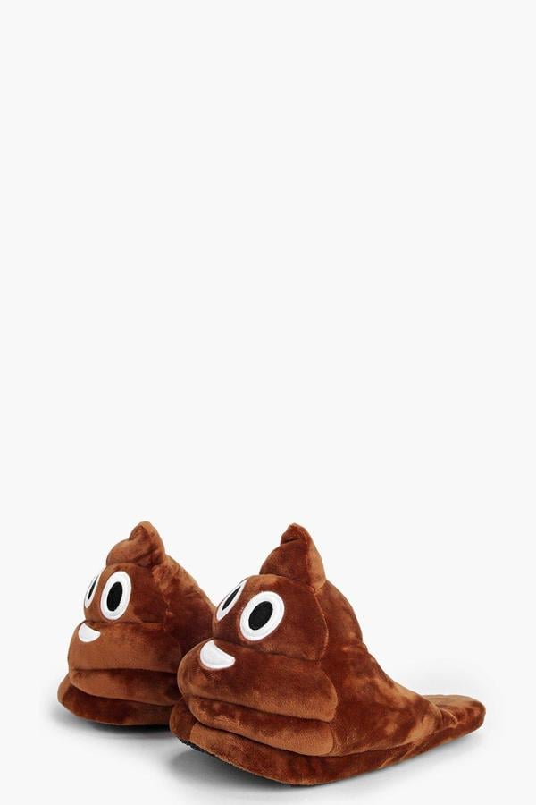 kids poop emoji slippers