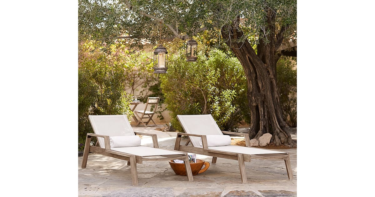 Pottery Barn Indio Eucalyptus & Mesh Stacking Chaise Lounge The Best