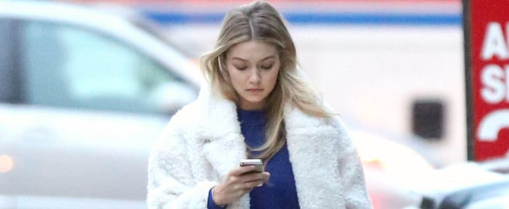 Gigi Hadid Wearing a White Coat Street Style