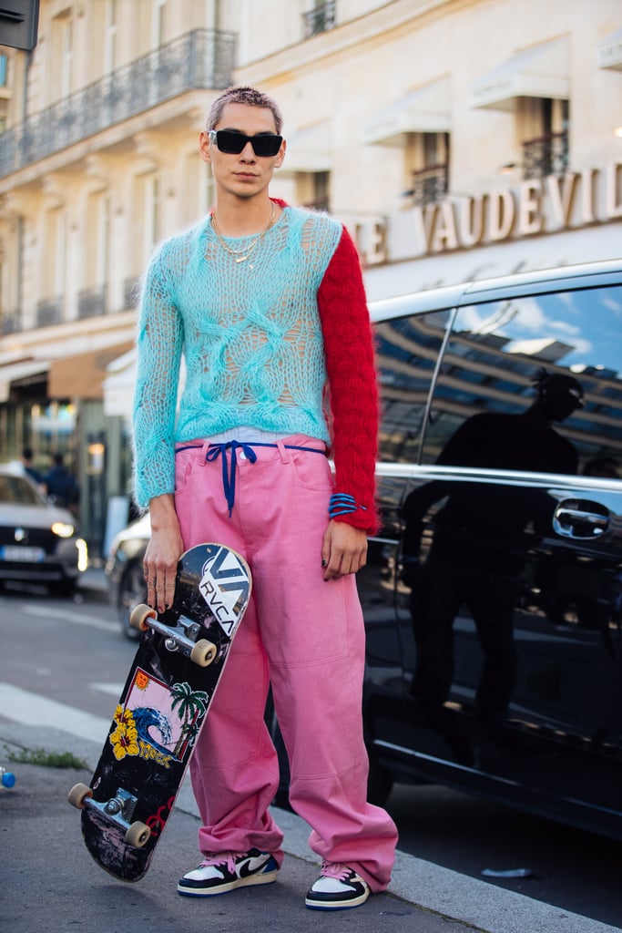 His Colorblocked Open Knit at Raf Simons Might Have Been Our Favourite Look of All