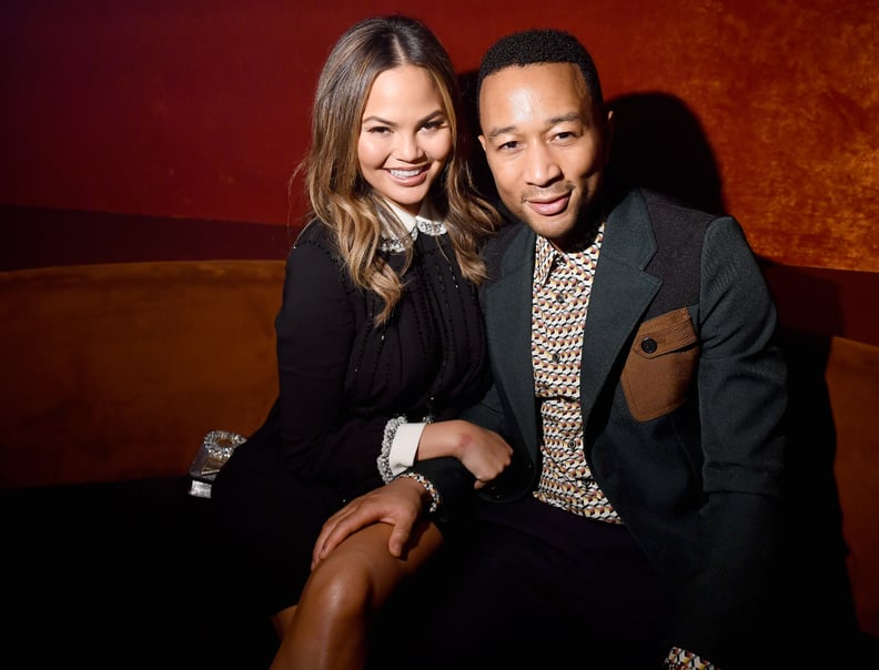 PARIS, FRANCE - OCTOBER 03: Chrissy Teigen and John Legend attends the Miu Miu aftershow party as part of the Paris Fashion Week Womenswear  Spring/Summer 2018 at Boum Boum on October 3, 2017 in Paris, France.  (Photo by Victor Boyko/Getty Images)