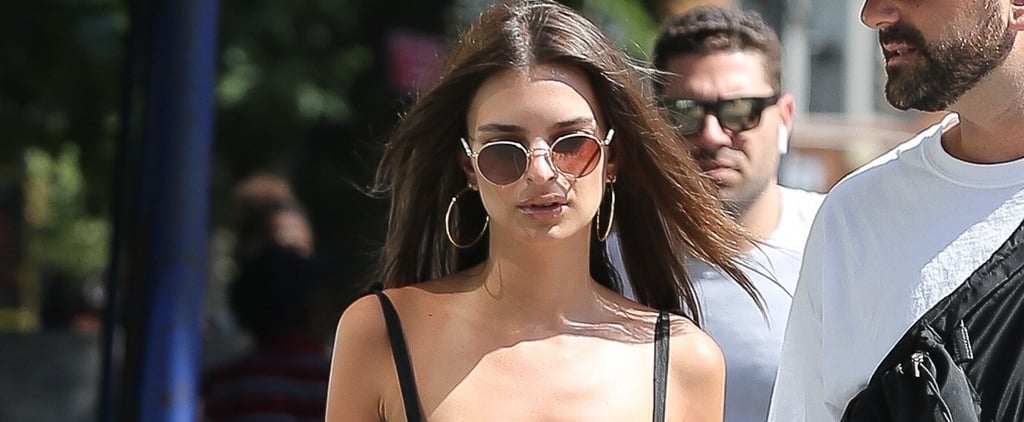 Emily Ratajkowski's Black Lace-Up Sandals