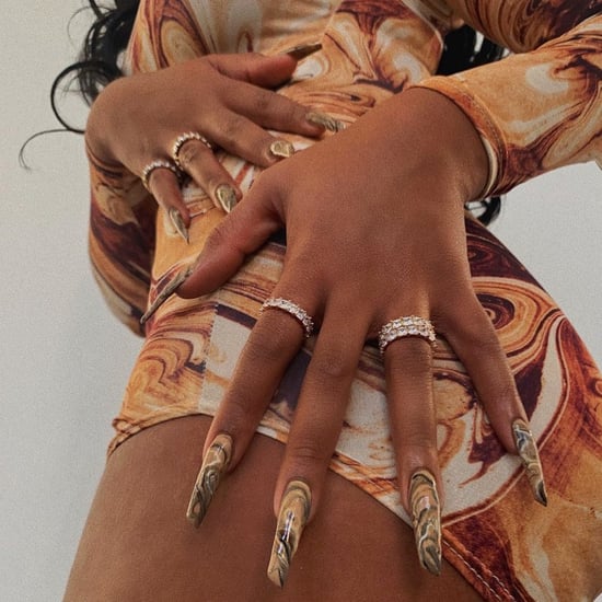 Megan Thee Stallion's Marble Nail Art on Instagram