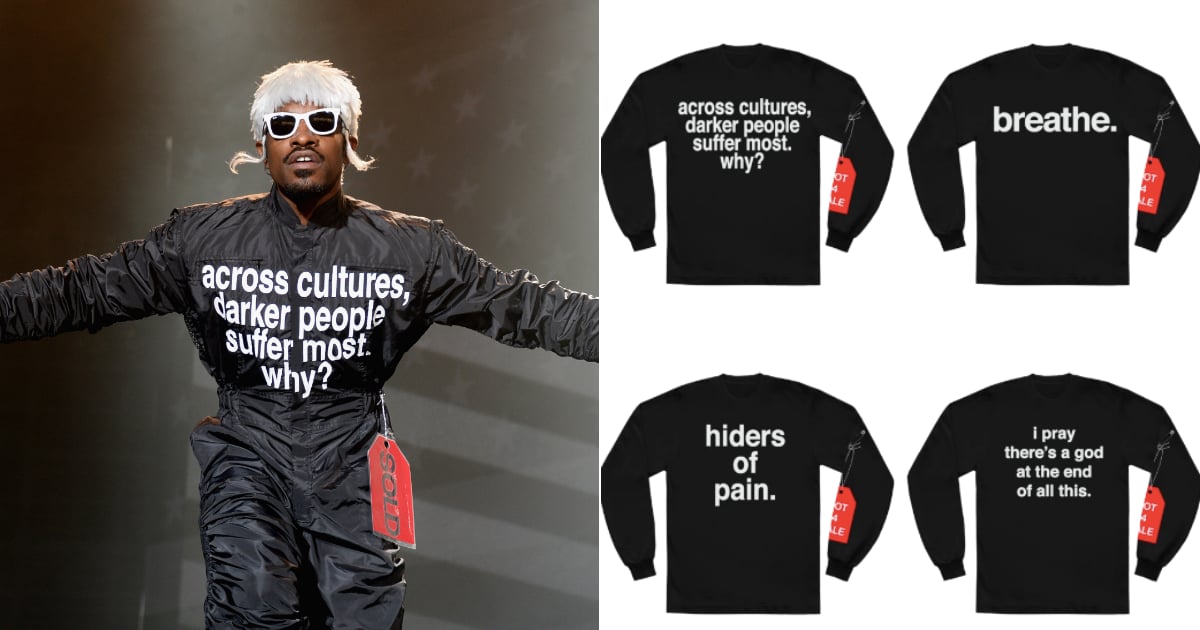 Outkast’s André 3000 Turns His Slogan Jumpsuits Into Powerful Tees That Command Attention
