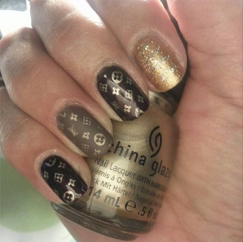 Brown Louis Vuitton Nails  Louis vuitton nails, Nail art designs, Stylish  nails