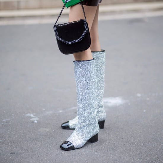 chanel glitter boots