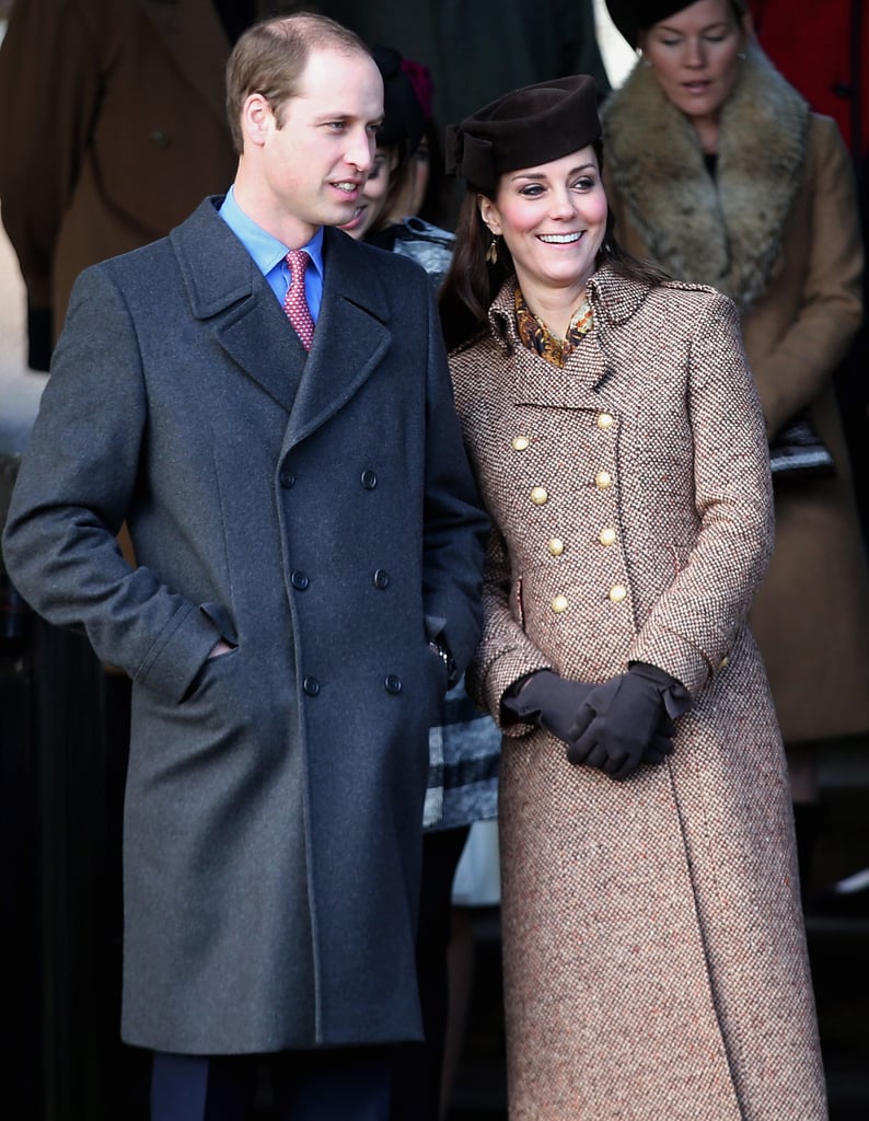 She and Prince William bundled up for the royal family's annual trip to the Sandringham parish church for the Christmas Day service.