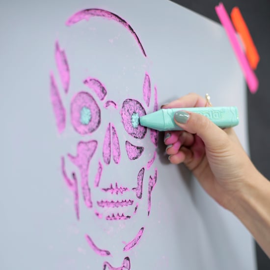 DIY Chalk Skeleton Backdrop