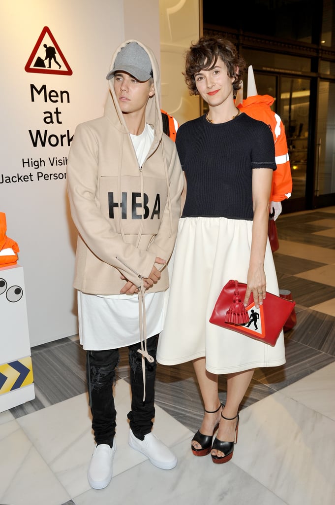 Justin posed for photos with his stylist Karla Welch.