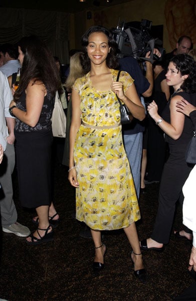 Zoe in yellow prints at a Premiere magazine party in '01. Zoe in yellow prints at a Premiere magazine party in '01.
