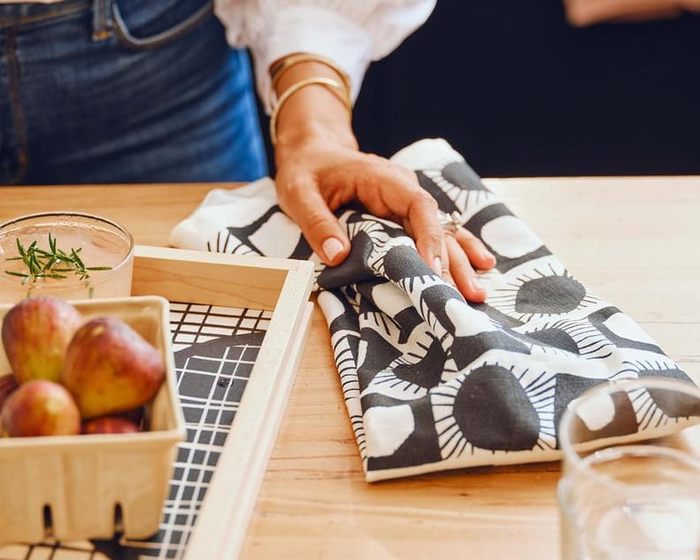 Tia Mowry x Etsy Linen Kitchen Towel Hand Printed Dish Towel