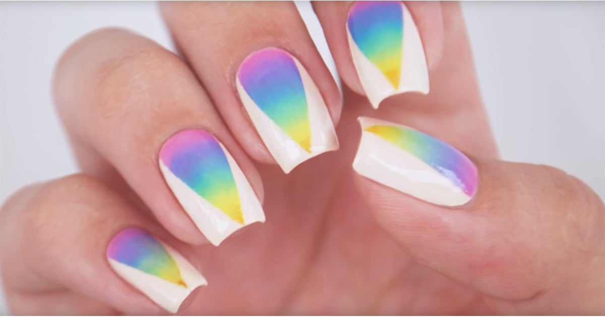 Rainbow Ombre Nail Art Tutorial Popsugar Beauty