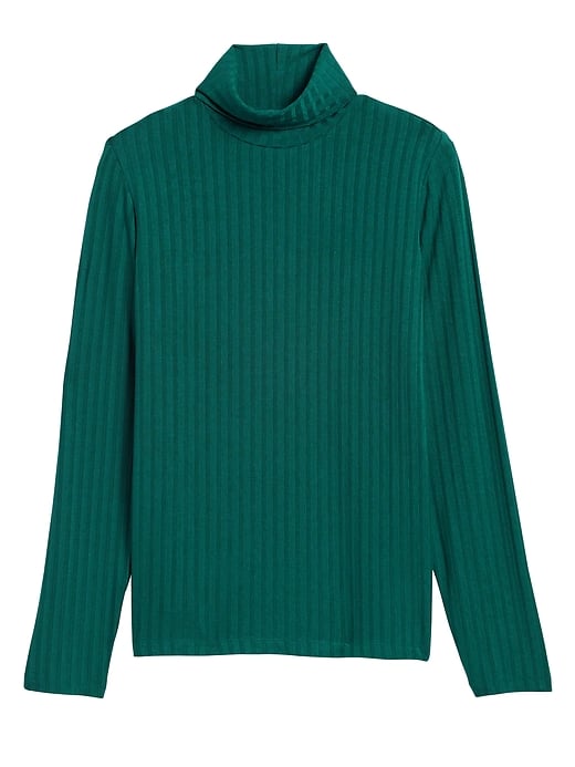 Ribbed Turtleneck T-Shirt