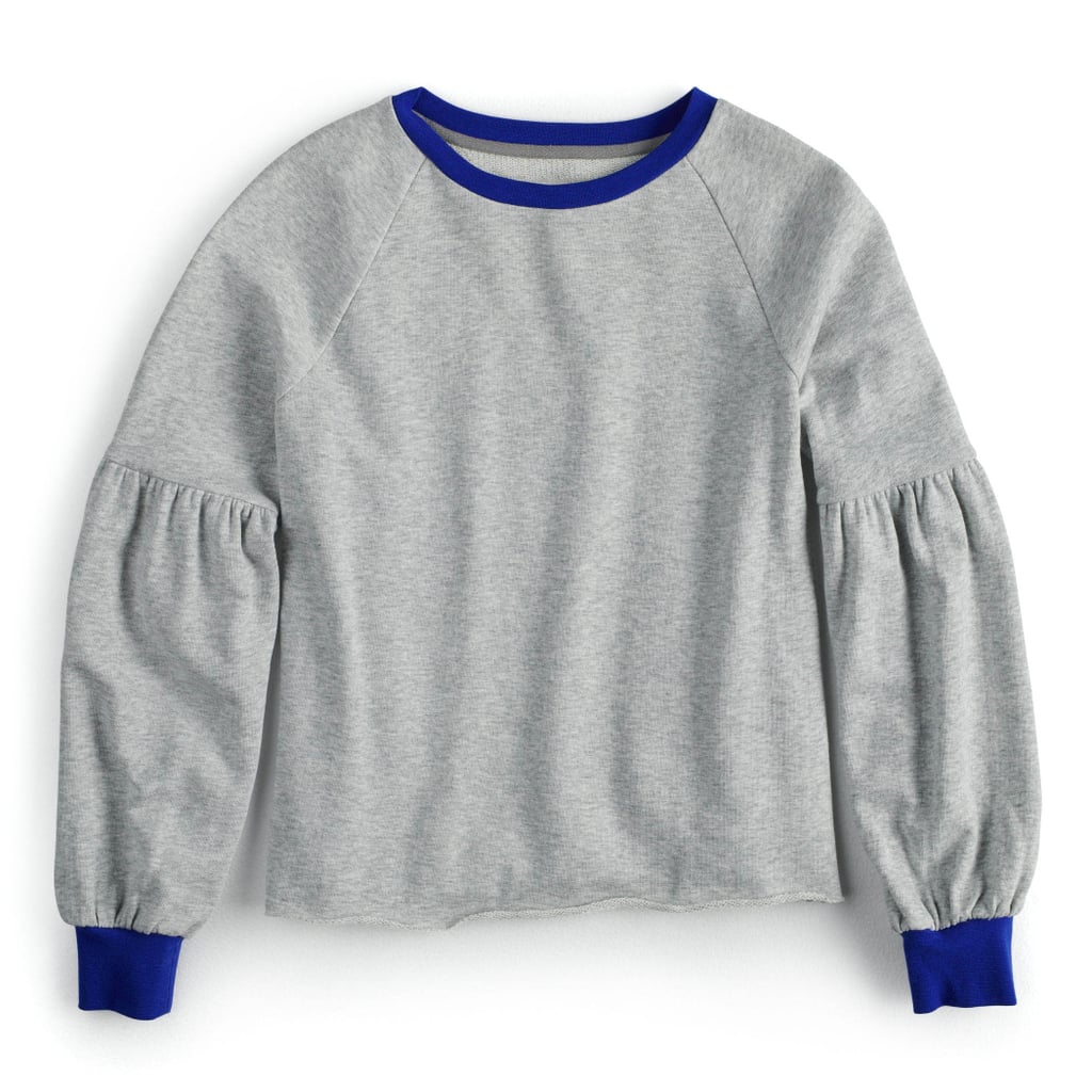 Colourblock Balloon-Sleeve Sweatshirt