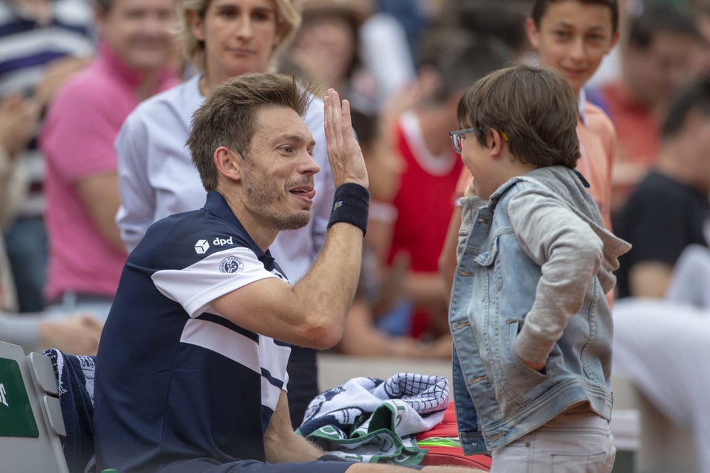 Nicolas Mahut and His Son During the French Open