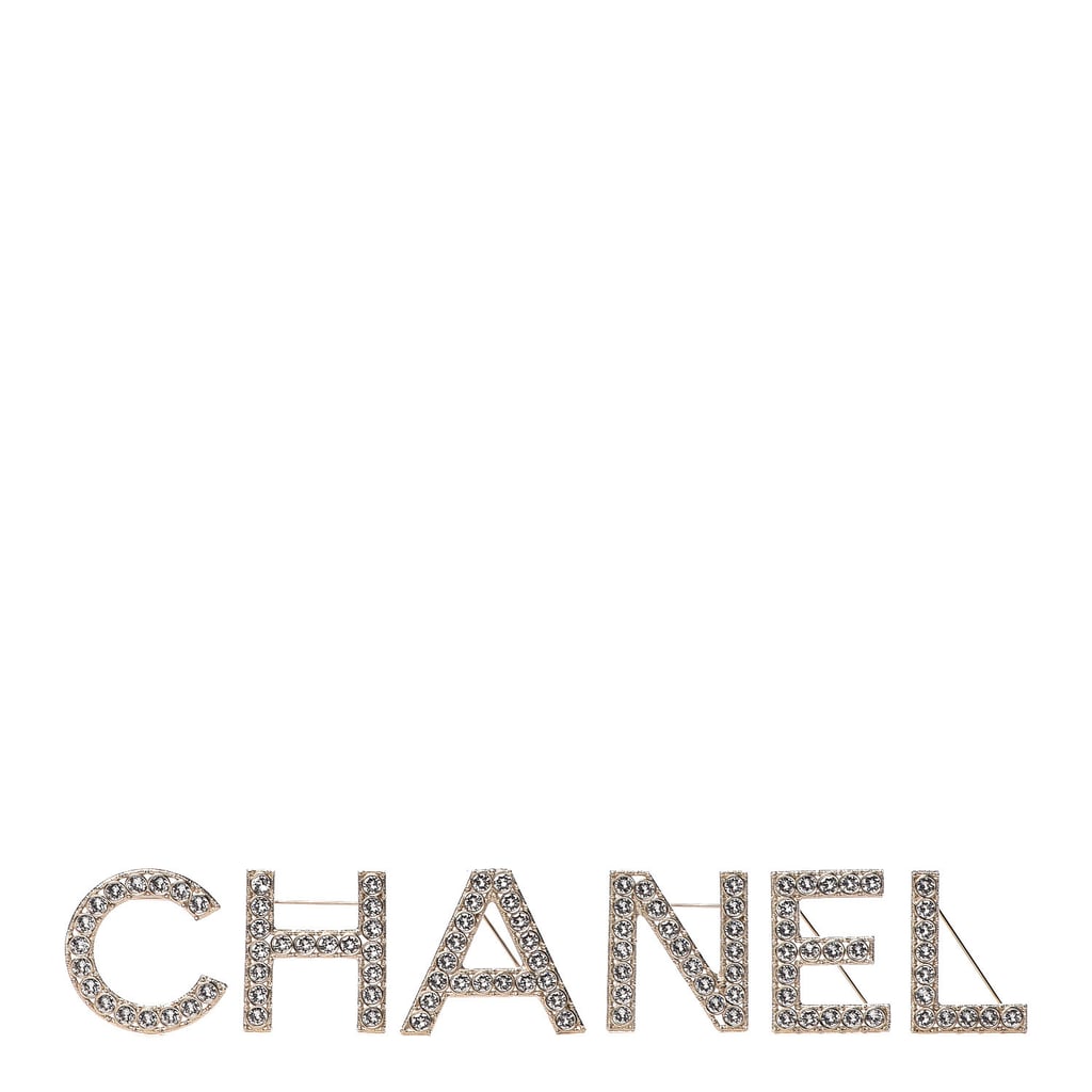 Chanel Crystal Cha-Nel Logo Brooch Set