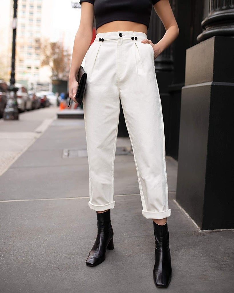 The Drop Women's Winter White Pleated High-Waist Pant by @laurie_ferraro