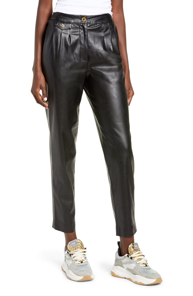 BLANKNYC Faux Leather Pleated Trousers